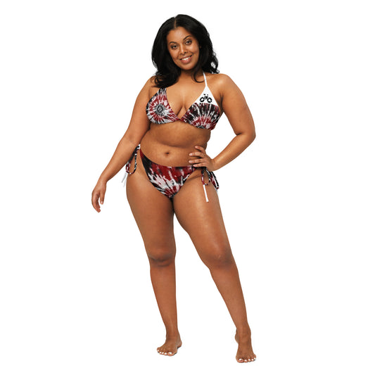 All-over print recycled string bikini